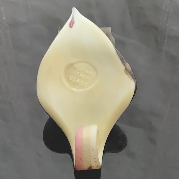 Vtg(1970)Silver&Black Necklace With Murano Glass Heart Shaped Pendant - Picture 4 of 6